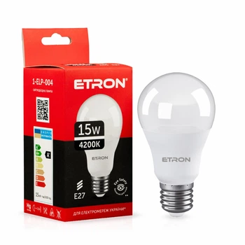 Светодиодная LED лампа ETRON 15W A65 4200K E27 дневной свет