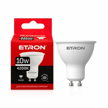 Світлодіодна LED лампа ETRON 10W MR16 4200K 220V GU10 денне світло