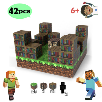 Магнитный конструктор для детей Магический Стол конструктор в стиле Minecraft 42 деталей из дерева 