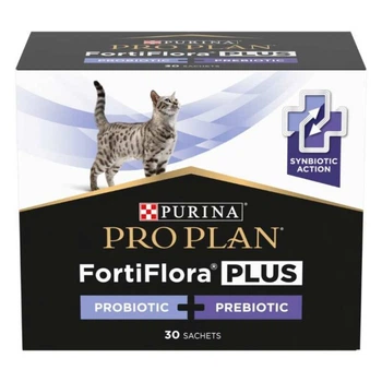 Pro Plan Veterinary Diets (Про План Ветеринарі Дієтс) FortiFlora Plus - Кормова добавка для підтримки мікрофлори кишківника у дорослих котів та кошенят, 1.5 г х30 шт