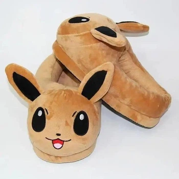 Тапочки кігурумі іграшки Kigurumi Пікачу Дитячі Домашні Кімнатні Коричневі Плюшеві 36-42