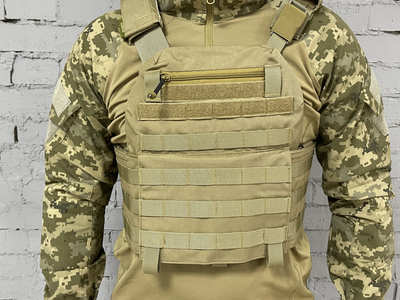 Плитоноска ISARM разгрузочный военный жилет с системой Molle Coyote (PLT-070)