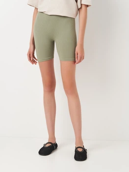 Спортивные шорты женские H&M 0778062_рубчик S Хаки (KAY2000001525937)