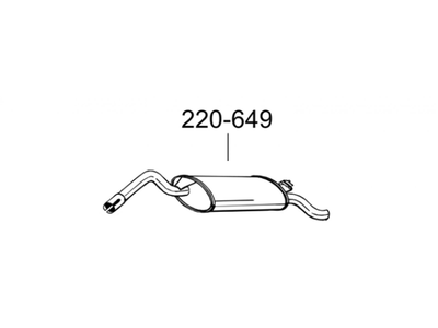 Глушник Шкода Фаворит (Skoda Favorit) 89-91 (220-649) Bosal 24.05 алюминизированный