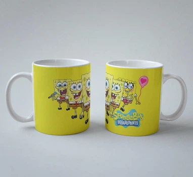 Подарочная чашка с принтом Губка Боб Квадратные Штаны (SpongeBob SquarePants) Много Губок 2 330 мл.