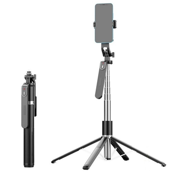 Штатив-трипод 2.2м для камери, Gopro або телефону з пультом ДУ P180 Max |обертання 360 °, Bluetooth| Чорний