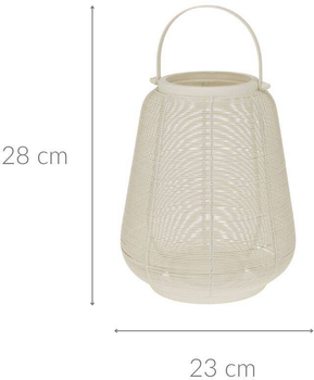 Lampion Home Styling Collection metalowy z uchwytem biały (8720573908443)