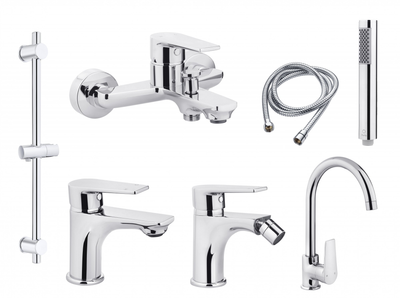 Набор смесителей PERLA HARRY (PBZ6102+PBZ6103+PBZ6104+PBZ6106+PSF1005+PSF2002+PSS1850) 1061042-C