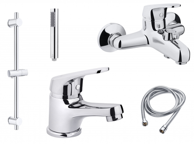 Набор смесителей PERLA SAM (PBZ6603+PBZ6604+PSF1005+PSF2002+ PSS1850) 106604-С