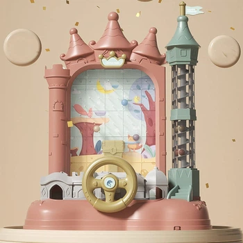 Развивающая настольная игра «Королевский замок» с подсветкой и музыкой для детей и семейных вечеринок. Развивай координацию глаз и рук с игрой принимай мяч (розовый)