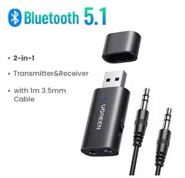 Bluetooth 5,1 передавач приймач 2 в 1 бездротовий USB Bluetooth адаптер вбудований мікрофон 3,5 мм UGREEN