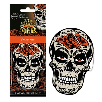 Ароматизатор Aroma Car Cellulose Dia De Los Muertos Orange Man для автомобиля освежитель воздуха цитрусовый сухой (LI-D_22-O)