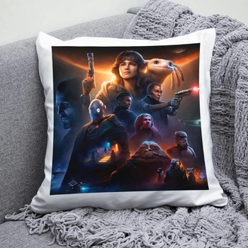 Плюшевая подушка Star Wars Outlaws квадрат 35х35 см белая