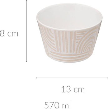 Miska Secret de Gourmet Soleya ceramiczna z geometrycznym wzorem biała 570 ml (5902973442243)