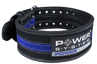 Пояс для пауерліфтингу Power System PS-3800 PowerLifting шкіряний чорний/синій Line M (PS-3800_M_Black_Blue)