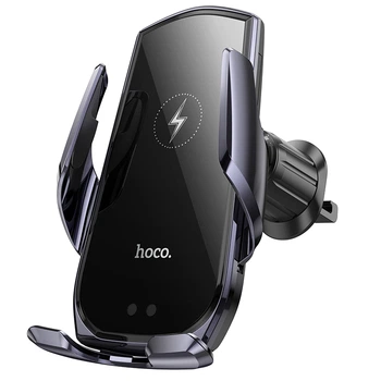 Холдер Hoco CA202 Plus Enlightener infrared induction wireless charging car holder(air outlet) Black