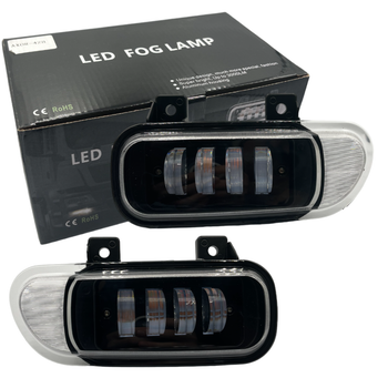 Автомобильные светодиодные Led/Лед противотуманные фары на КАМАЗ AXOR 4 линзы 40W белого цвета свечения