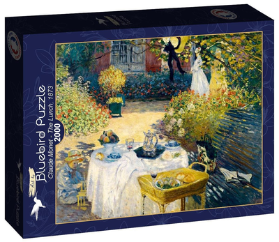 Puzzle Bluebird Śniadanie Claude Monet 1873 98 x 69 cm 2000 elementów (3663384602030)