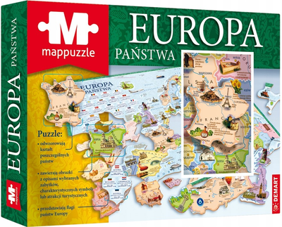 Puzzle Demart Mappuzzle Europa Państwa 48 x 68 cm (9788379125692)