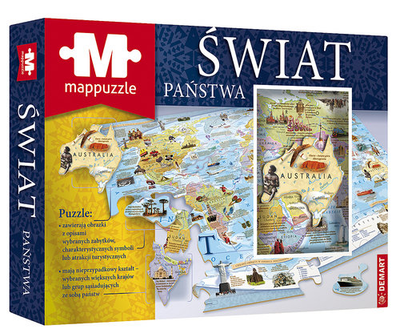 Puzzle Demart Mappuzzle Świat Państwa 48 x 68 cm (9788379125807)