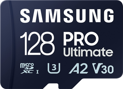 Карта пам'яті Samsung PRO Ultimate microSDXC 128GB UHS-I U3 V30 A2 + SD адаптер (MB-MY128SA/WW)