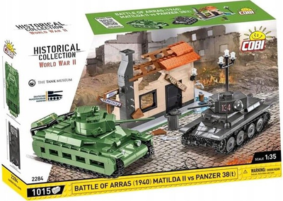 Klocki Cobi Historical Collection Bitwa pod Arras 1940 Matilda II kontra Panzer 38(t) 1015 elementów (5902251022846)