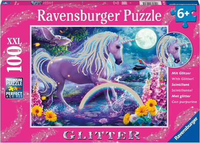 Puzzle Ravensburger Glitter Unicorn 100 elementów (4005556129805)