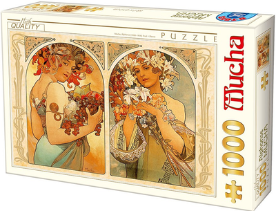 Puzzle D-Toys Alfons Mucha Owoc i kwiat 68 x 47 cm 1000 elementów (5947502870074)