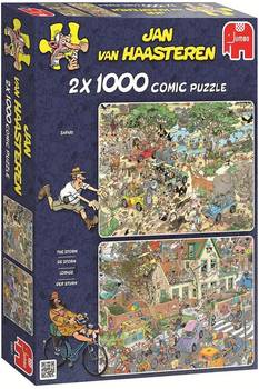 Zestaw puzzli Jumbo Jan van Haasteren Safari Huragan 68 x 49 cm 2 x 1000 elementów (8710126190012)