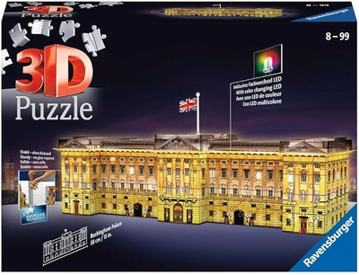 3D Пазл Ravensburger Будинки вночі Букінгемський палац 12 x 38 x 11 см 237 деталей (4005556125296)