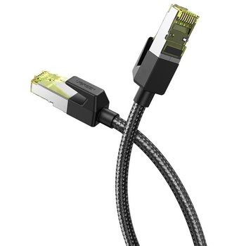 Патч корд Ugreen сетевой интернет кабель 10 Гбит\с Ethernet RJ45 Cat 7 1 м Black (NW150)