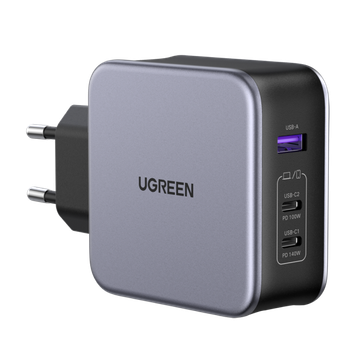 Мережевий зарядний пристрій Ugreen 140W USB C GaN PD 3.1 Grey (CD289)