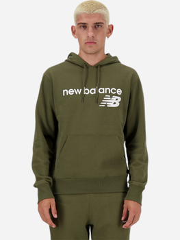 Bluza męska z kapturem kangurka New Balance NBMT03910DMO XL Oliwkowa (197375441627)