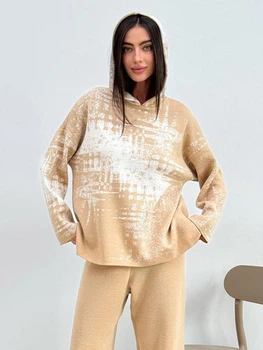 Худі тепле оверсайз жіноче ARTKNIT Vibe wool S Бежеве (4823093463325)