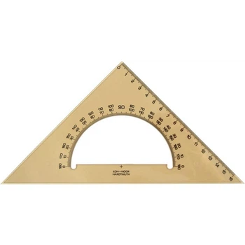 Трикутник KOH-I-NOOR 45°/177 мм з транспортиром, димчастий 745640 (6001)