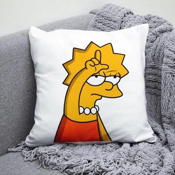 Плюшева подушка Ліза Сімпсон Сімпсони The Simpsons квадрат 35х35 см біла