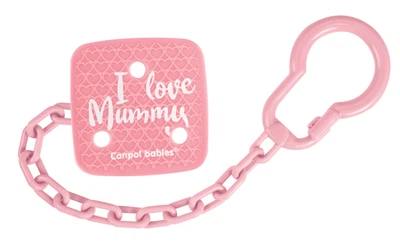 Цепочка к пустышке "I Love Mummy" Розовый Canpol Babies (5903407024349)