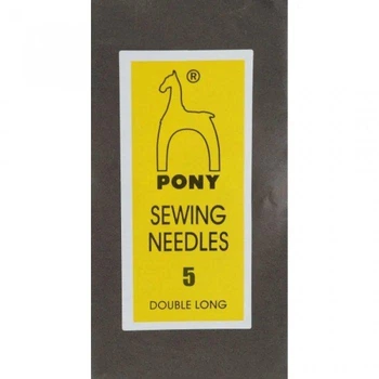 Иглы длинные штопальные №5 (25 шт) Pony (Индия) вышивка бисером, нитками, лентами, гладью