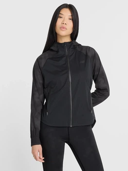 Спортивна вітрівка з капюшоном жіноча New Balance Reflective Woven WJ43201ACK S Чорна (197376610336)