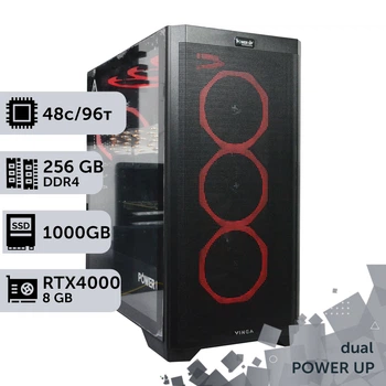 Двухпроцессорная рабочая станция PowerUp #481 AMD EPYC 7413 x2 / 256 GB / SSD 1TB / NVIDIA Quadro RTX4000 8GB для 3D моделирования видеомонтажа рендеринга для инженеров и архитекторов