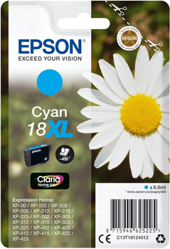 Tusz do drukarek Epson T181240 18 XL 6.6 ml Cyan (C13T18124022)