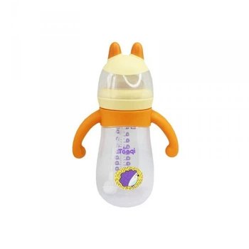 Бутылочка пластиковая с силиконовыми ручками MGZ-0200(Yellow) 260 мл