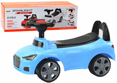 Машинка-толокар LEAN Toys QX-3396 17696 зі спинкою, клаксоном, бардачком Синя (5905991005469)