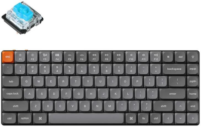 Механічна Bluetooth клавіатура Keychron K3 Max 84Key, Gateron MX 2.0 Blue, WL/BT/USB-A, QMK, EN/UKR, RGB, чорний (K3MH2_KEYCHRON)