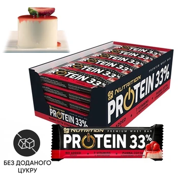 Батончик Protein 33% БЛОК, 25*50 грамм Панакотта-клубника Go On Nutrition 000299497