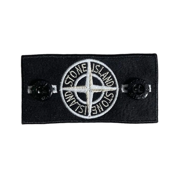 Патч Стон Айленд (Stone Island) Glow + 2 гудзики Чорний