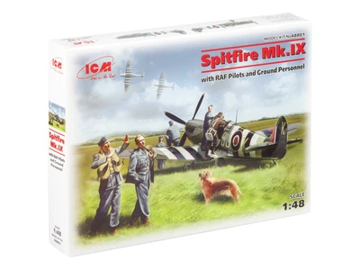 Сборная модель ICM Спитфайр Mk.IX с пилотами и техниками ВВС Великобритании 48801