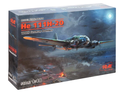 Сборная модель ICM He 111H-20, Немецкий бомбардировщик 2 Мировой войны 48264