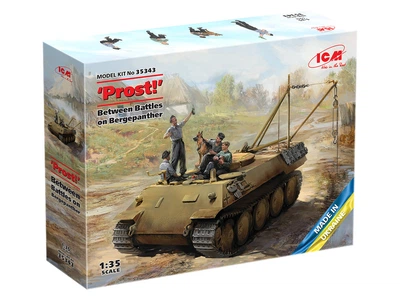 Сборная модель ICM "Prost!", Между боями на Бергепантере Танковый экипаж 2СВ с Bergepanther 35343