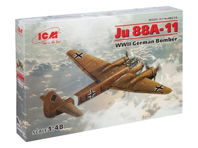Сборная модель ICM Ju 88A-11, Немецкий бомбардировщик 2 Мировой Войны 48235